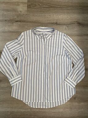 Nine West Striped Button-Down Shirt size XL